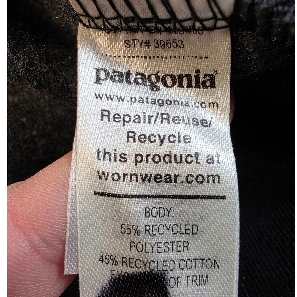 Patagonia Fleece Hoodie Mens Small Black Graphic Pullover Ventura‎ California